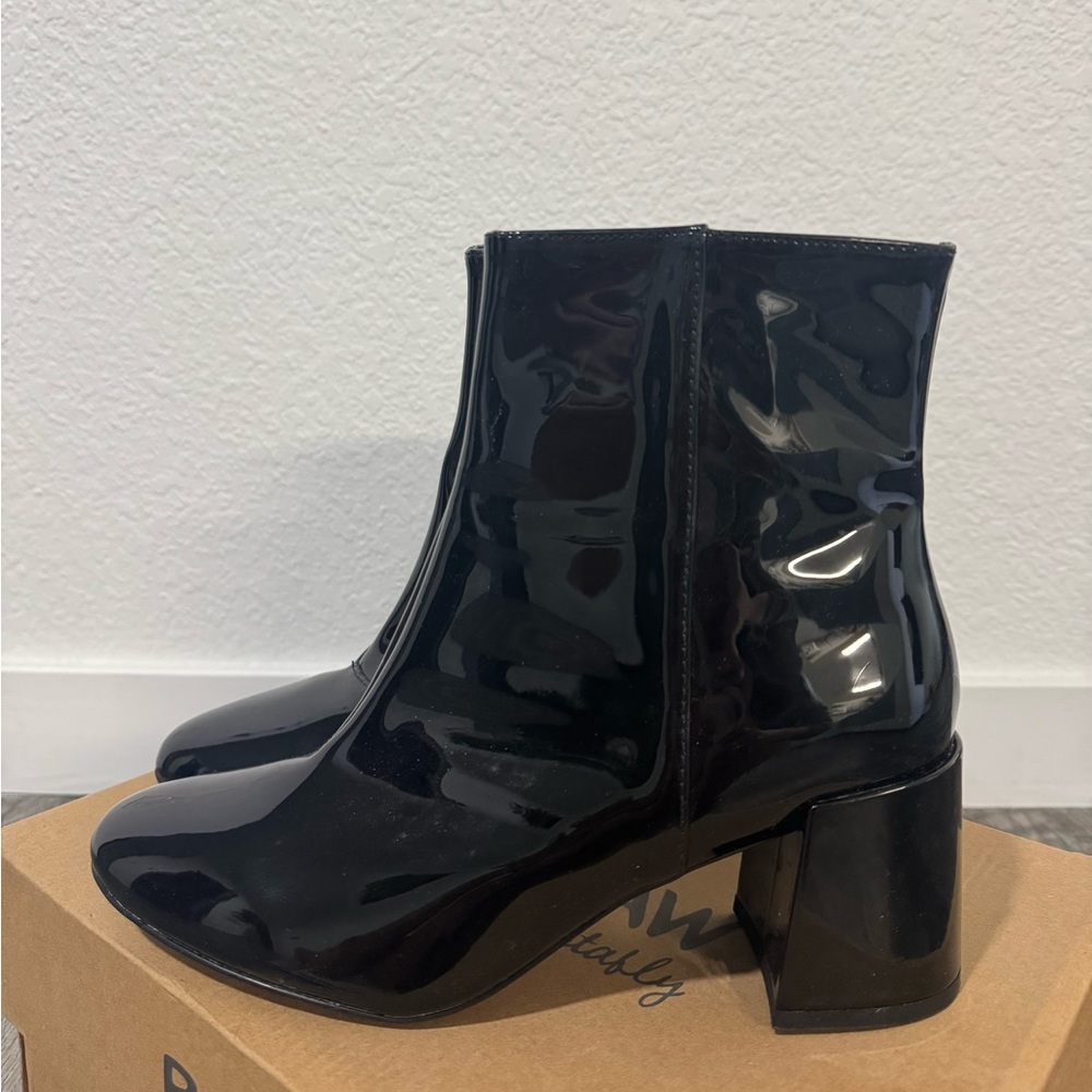 Urban Outfitters Glossy Black Ankle Boots